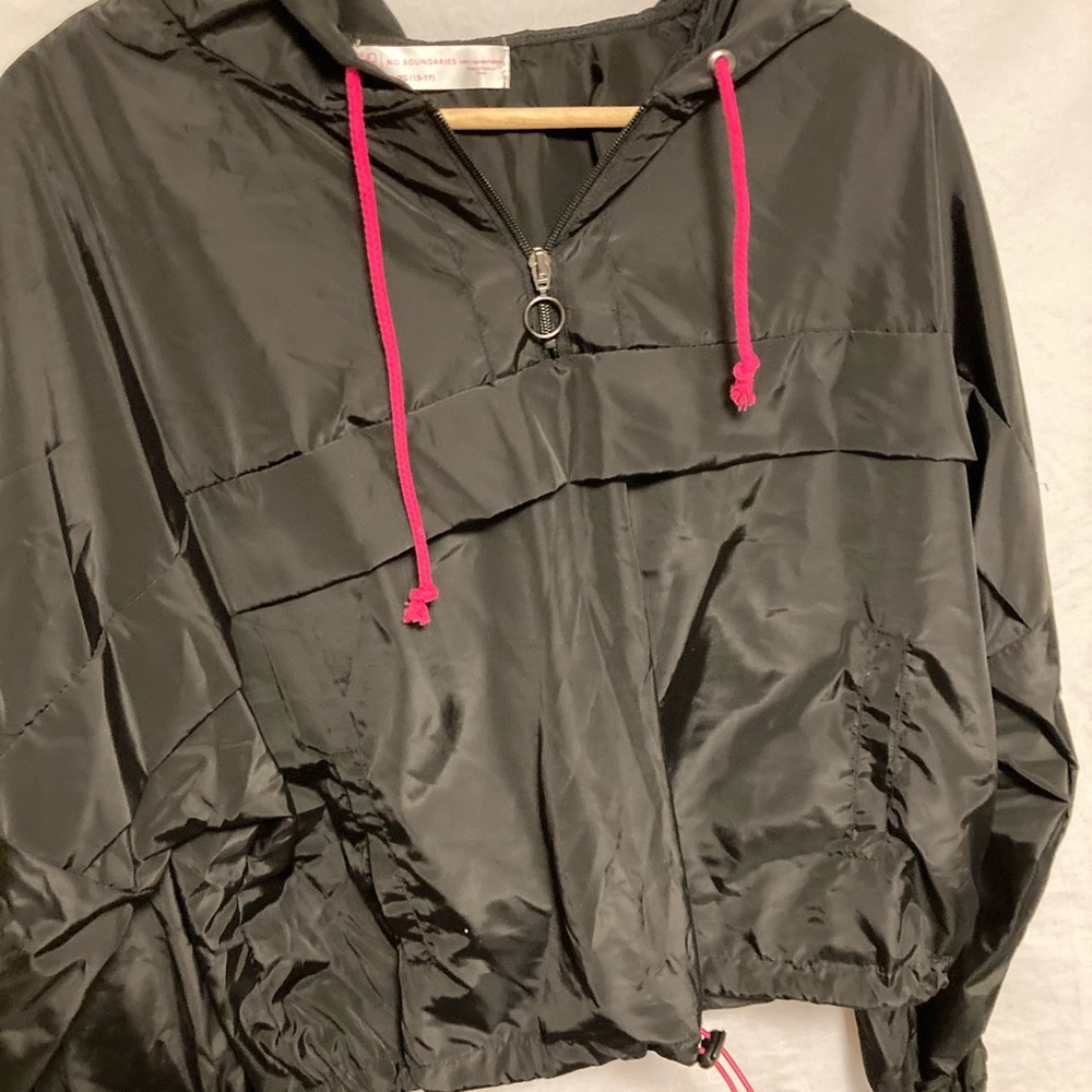 Black windbreaker